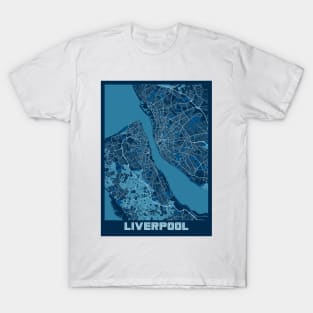 Liverpool - United Kingdom Peace City Map T-Shirt